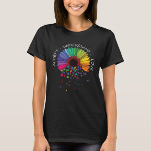 Camiseta Aceptar comprensión amor autismo girasol concienci