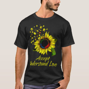 Camiseta Aceptar comprensión amor autismo girasol concienci