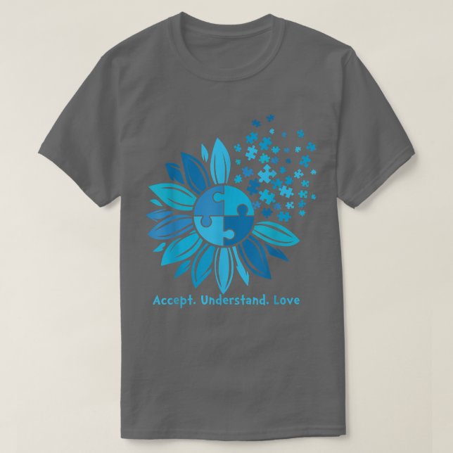 Camiseta Aceptar comprensión amor autismo girasol concienci (Diseño del anverso)