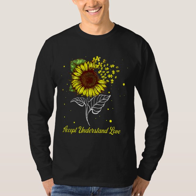 Camiseta Aceptar comprensión amor autismo girasol concienci (Anverso)