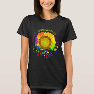 Camiseta Aceptar comprensión amor autismo girasol concienci