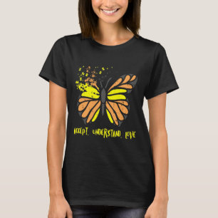 Camiseta Aceptar comprensión de amor mariposa conciencia de