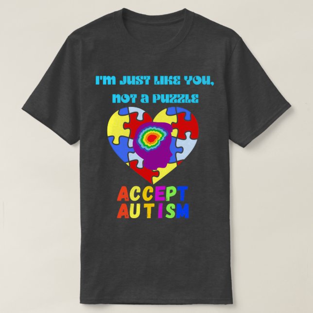 Camiseta Aceptar el autismo azul como tú (Diseño del anverso)