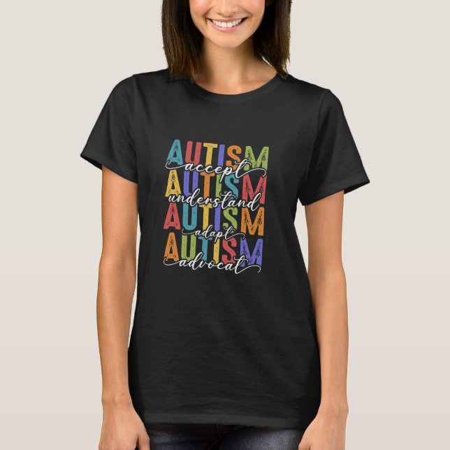 Camiseta Aceptar el autismo Entender Adaptarse Abogar Conci (Anverso)