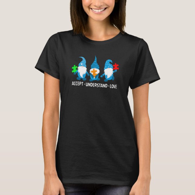 Camiseta Aceptar Entender Amar Asd Arcoíris Flor Autismo A (Anverso)