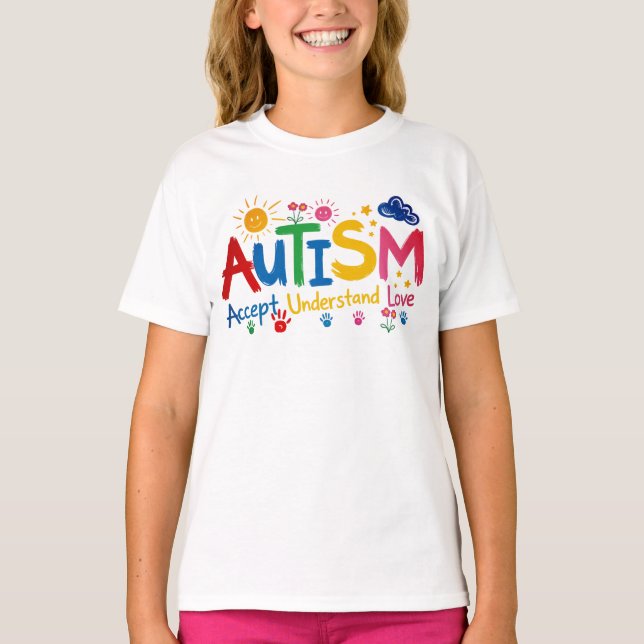 Camiseta Aceptar Entender Amar el Autismo (Anverso)
