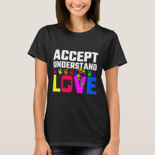 Camiseta Aceptar entender el amor autismo niño de concienci