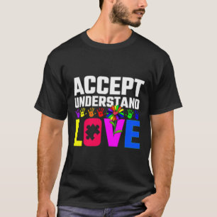 Camiseta Aceptar entender el amor autismo niño de concienci