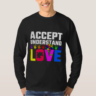Camiseta Aceptar entender el amor autismo niño de concienci