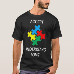 Camiseta Aceptar Entender el Amor Autismo Rompecabezas del 