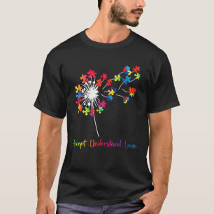 Camiseta Aceptar entender el amor de Dandelion puzzle autis