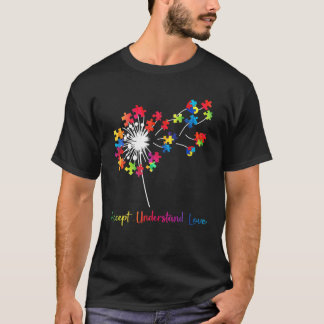 Camiseta Aceptar entender el amor de Dandelion puzzle autis