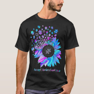 Camiseta Aceptar Entender el amor El autismo del girasol (2