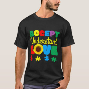Camiseta Aceptar entender el amor el autismo del rompecabez