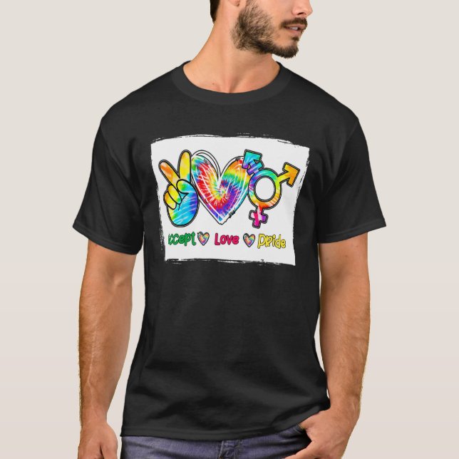 Camiseta Aceptar Orgullo De Amor Transgénero Tye Lgbt Orgul (Anverso)