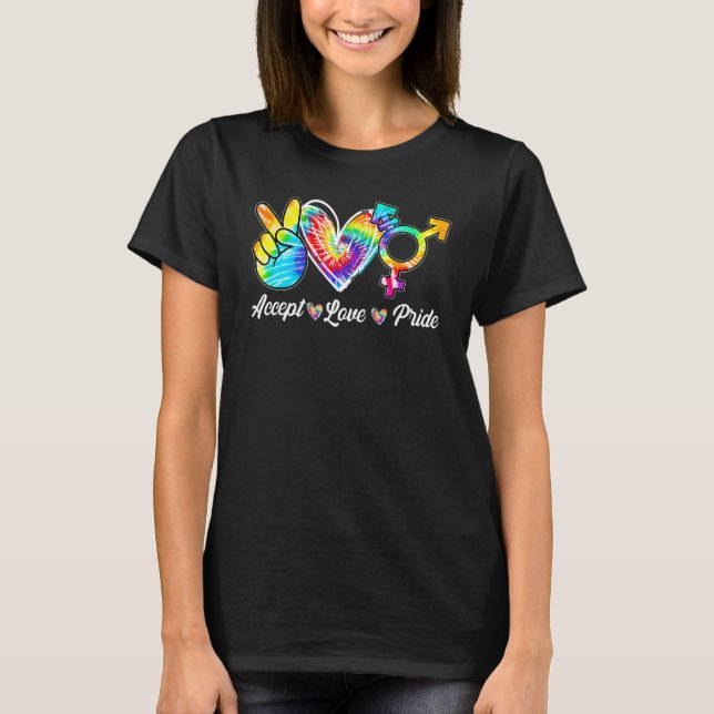 Camiseta Aceptar Orgullo De Amor Transgénero Tye Lgbt Orgul (Anverso)