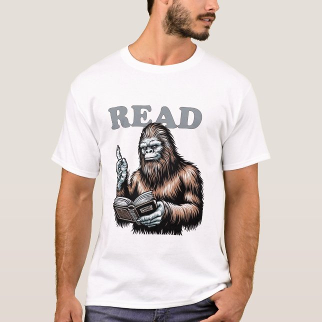 Camiseta Acerca de Reading Bigfoot Reads (Anverso)