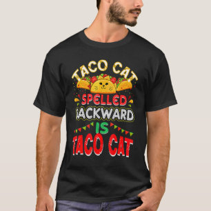 Camiseta Acerca de Tacos Taco Gato Escrito al Revés Es Gato