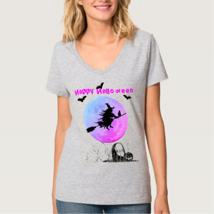 Camiseta Acero blanco de cuello-V de Halloween