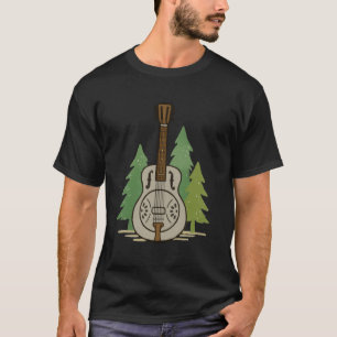 Camiseta Acero Dobro Bosque Arte Amante de la Música Rústic
