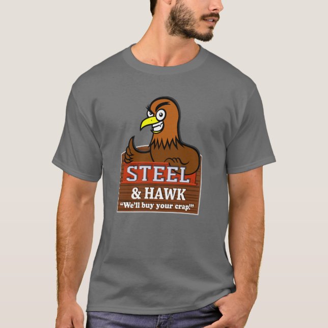 Camiseta Acero y halcón (Anverso)