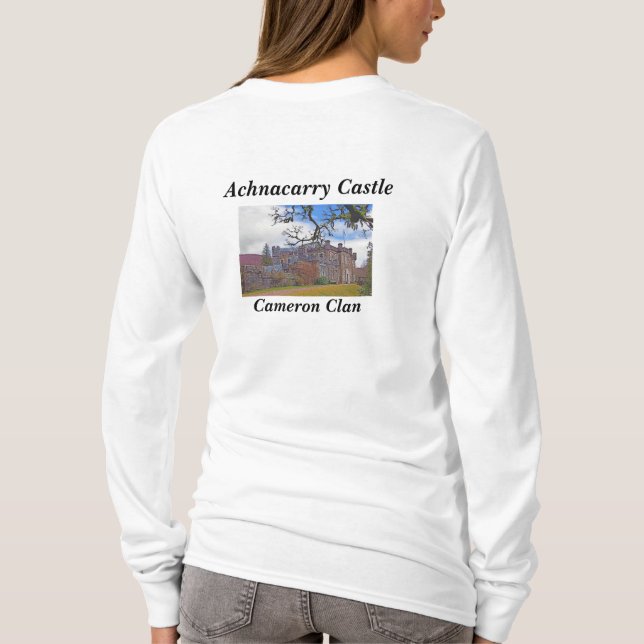 Camiseta Achnacarry Castle T-Shirt de Escocia Cameron Clan (Reverso)
