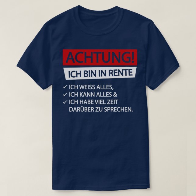 Camiseta Achtung ich bin en blanco real (Diseño del anverso)