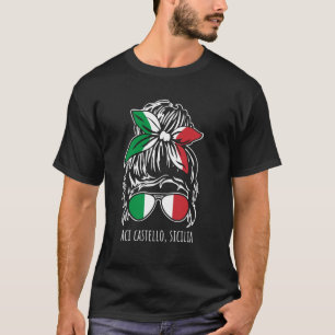 Camiseta Aci Castello Sicilia Peinado Desordenado Gafas de