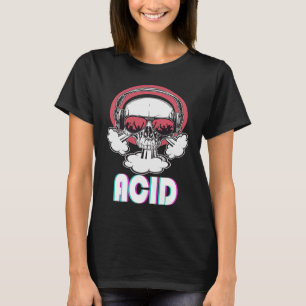 Camiseta Acid Disco Music Techno Trance Skull