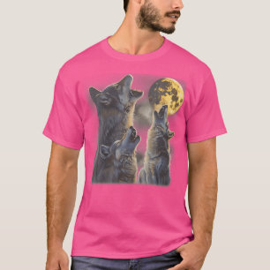 Camiseta Aclamando En La Luna Lobos Guay Mountain Wolf Anim