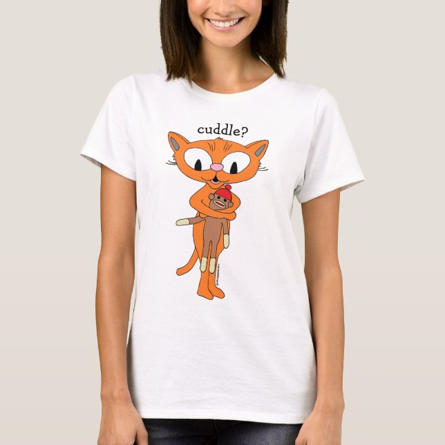 Camiseta ¿acobardamiento? Ginger Kitty con el mono de rock (Anverso)