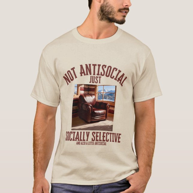 Camiseta Acogedor Anti-Social - Gracioso Socialmente Select (Anverso)