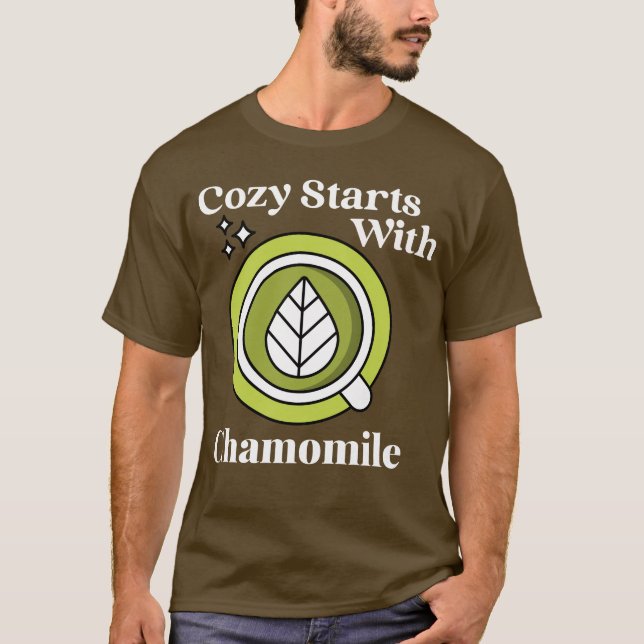 Camiseta Acogedor empieza con Chamomile — Vibes de la mañan (Anverso)