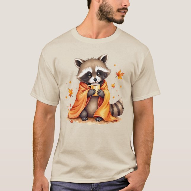 Camiseta Acogedor mapache en un clima de café abierto (Anverso)
