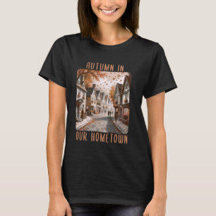 Camiseta Acogedor pueblecito otoño deja remolque Cottagecor