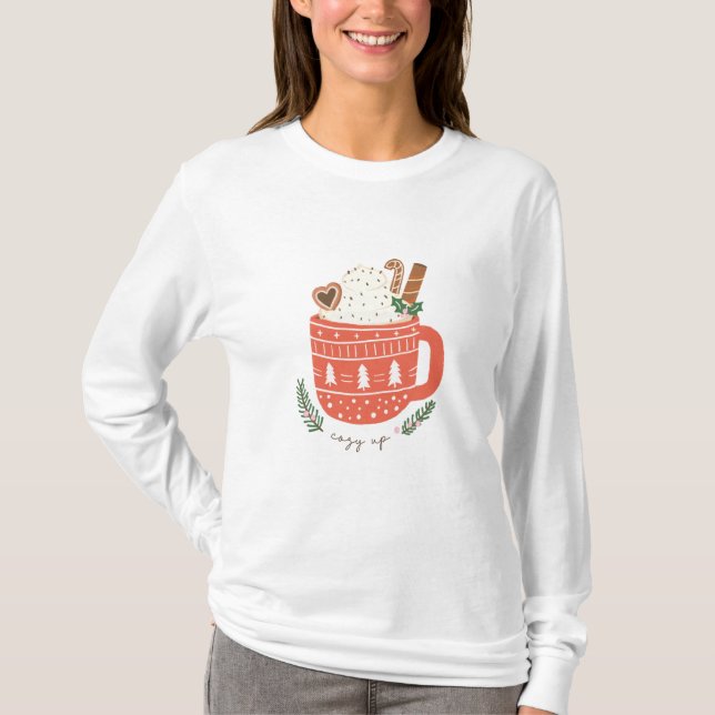 Camiseta Acoger las vacaciones de los Navidades de la taza  (Anverso)