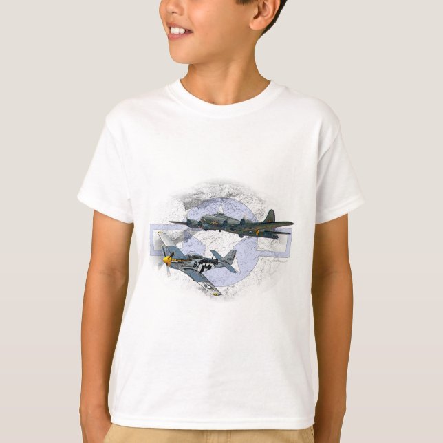 Camiseta Acompañamiento del vuelo del mustango P-51 (Anverso)