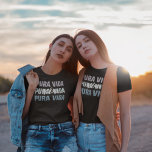 Camiseta Acompañamiento femenino Costa Rica Pura Vida Vibes<br><div class="desc">Camiseta de recuerdo de Costa Rica en un diseño de tipografía "Pura vida vibes".</div>