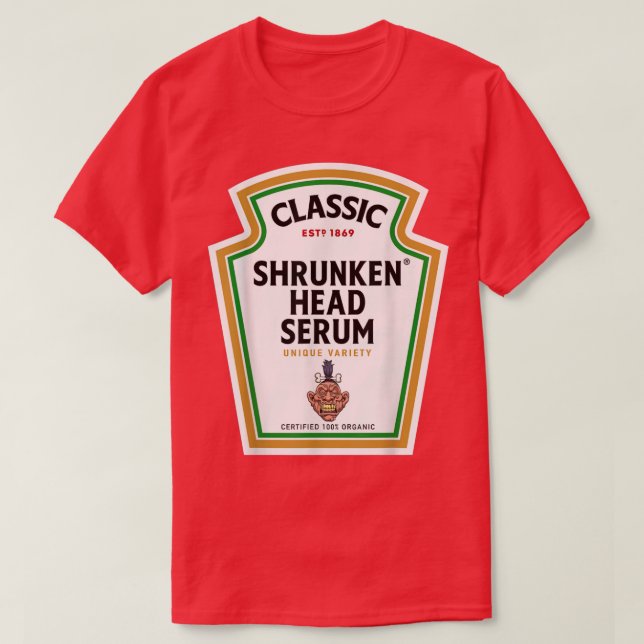 Camiseta Acondicionamiento de Halloween Botella Cabeza Redu (Diseño del anverso)