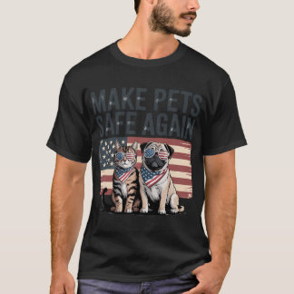 Camiseta Acongojado Patriótico Haz que las Mascotas sean Se