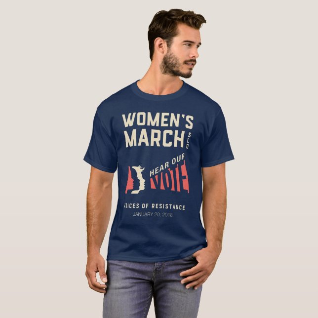 Camiseta Acontecimiento de marzo SLO enero de las mujeres (Anverso completo)