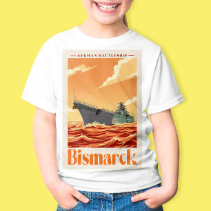 Camiseta Acorazado Alemán Bismarck - Póster Naval Antiguo