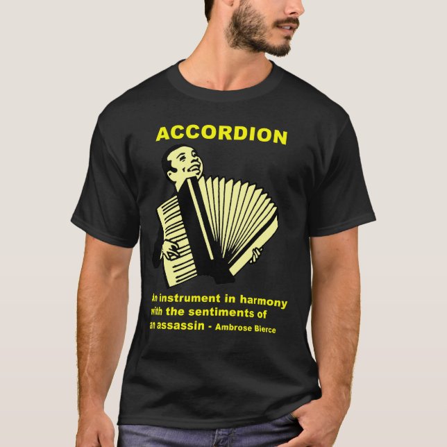 Camiseta Acordeón: Cita de Ambrose Bierce (Anverso)