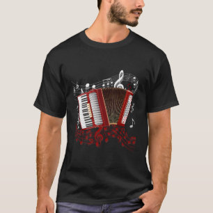Camiseta acordeón de música folclórica del jugador de acord