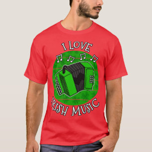 Camiseta Acordeón del Día de San Patricio Amo la Música Irl