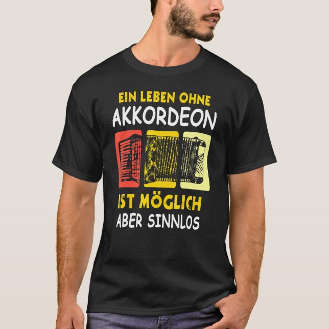 Camiseta acordeón mano Harmonica música folclórica Sensual  (Anverso)