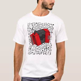 Camiseta Acordeón Notas musicales acordeonista música folcl