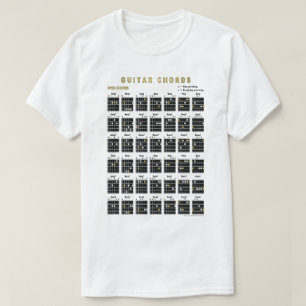 Camiseta Acordes de guitarra abiertos por delante y por det