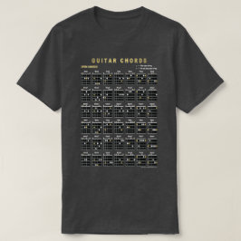 Camiseta Acordes de guitarra abiertos por delante y por det