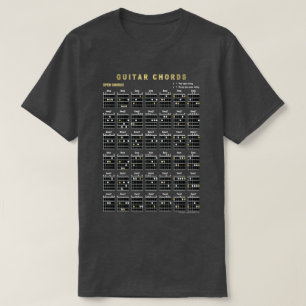 Camiseta Acordes de guitarra abiertos por delante y por det